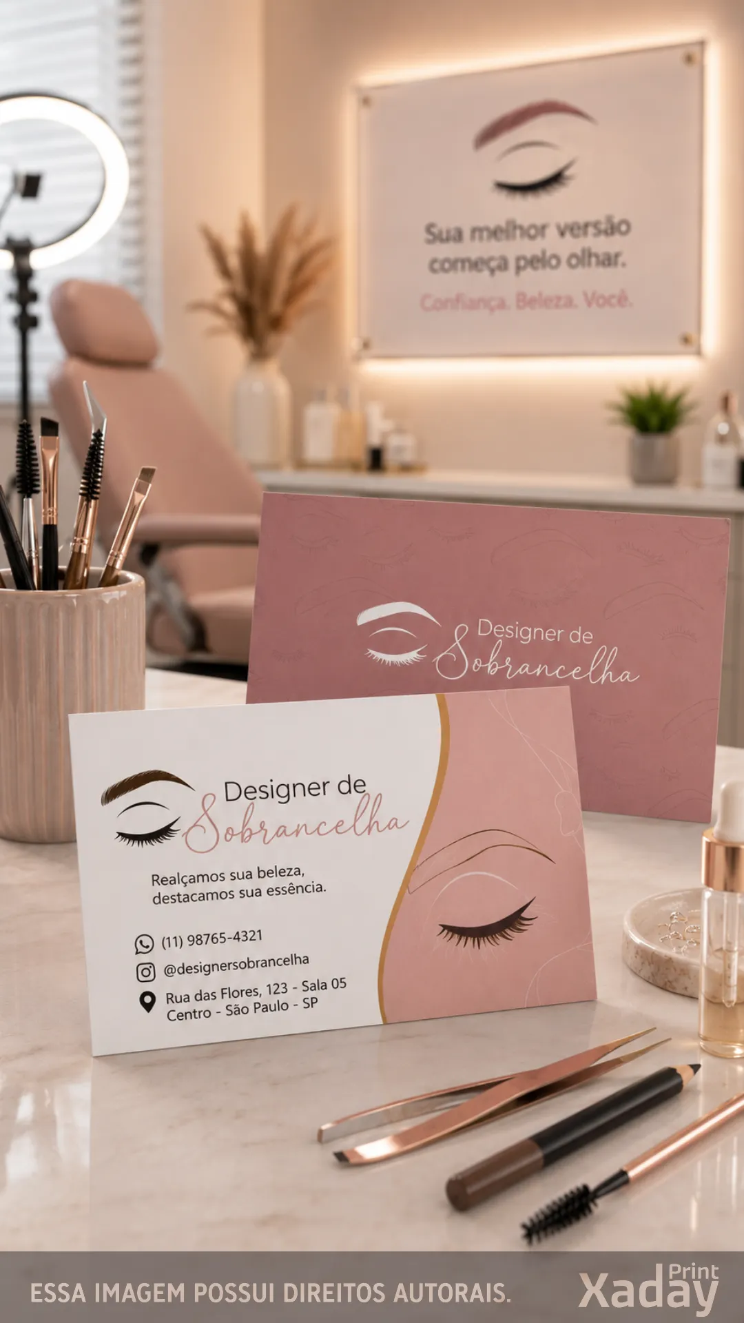 Cartão de Visita para Designer de Sobrancelha em Osasco.
