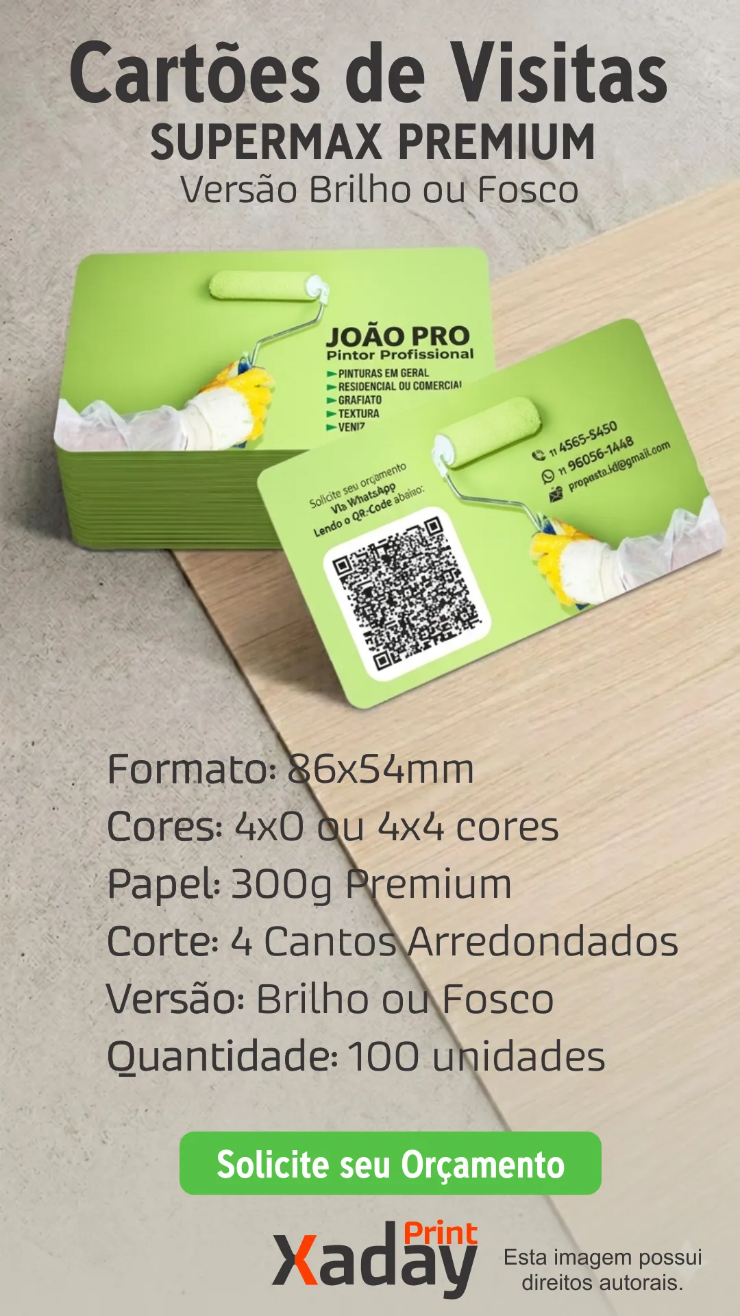Cartão de Visita SuperMax Premium para Pintores e Pedreiros