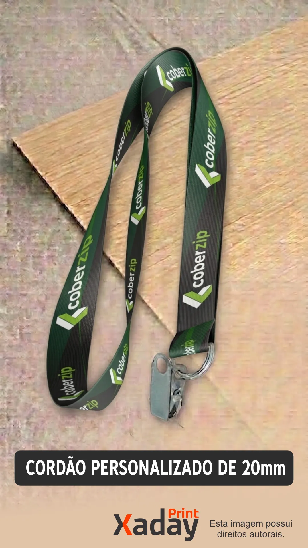 Cordão Personalizado para Crachá de 20mm para Crachás