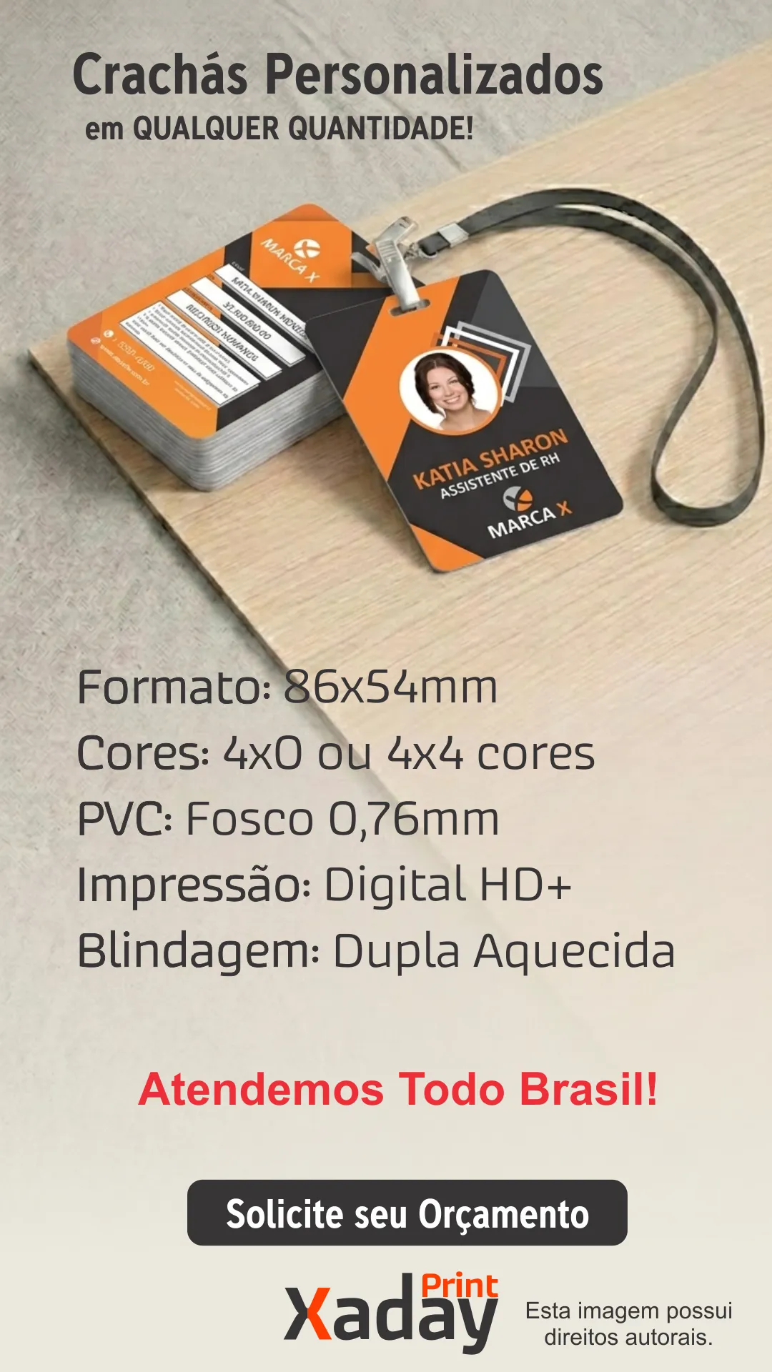 Crachá Personalizados de PVC com Alta Qualidade