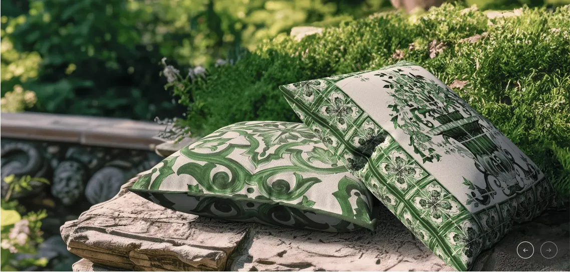 Verde Maiolica Almofadas