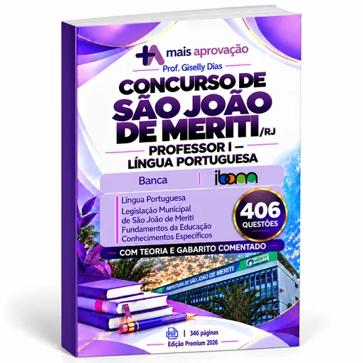 Apostila São João de Meriti para Professor I — Língua Portuguesa, banca IBAM, com 406 questões